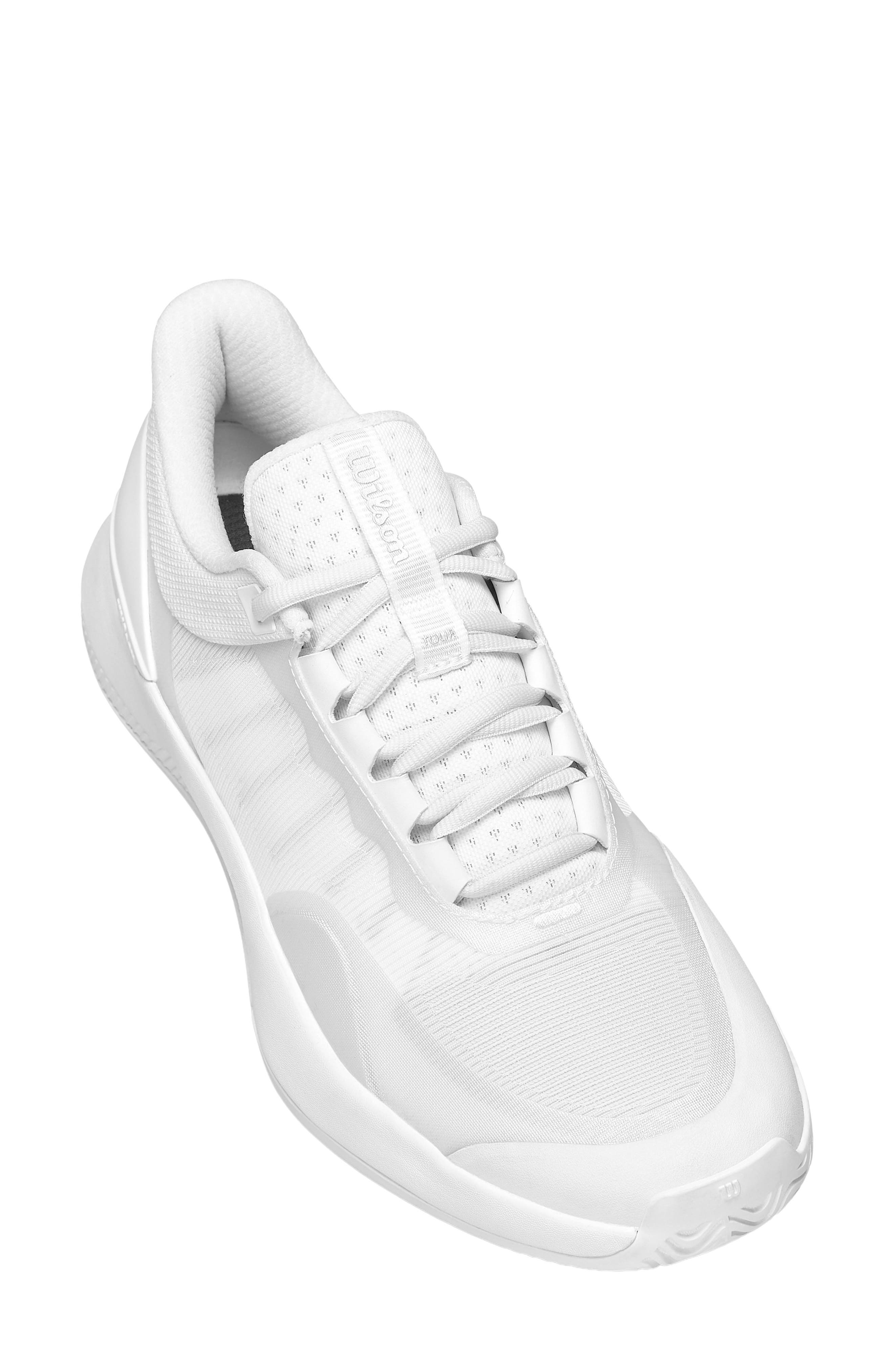 Intrigue Tour Tennis Sneaker, Main, color, WHITE / WHITE / SILVER