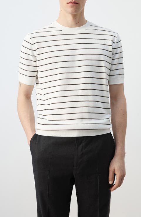 Stripe Cotton Knit Shirt