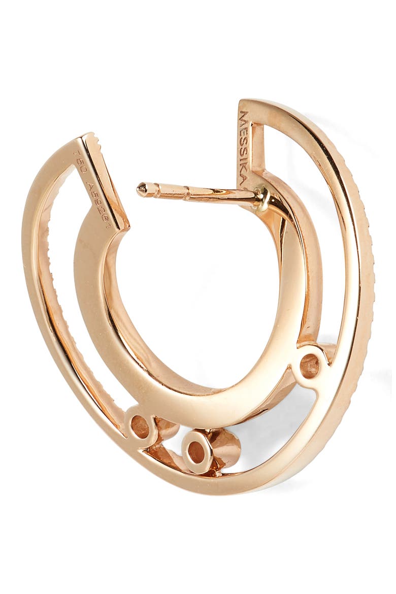 Move Romane 18K Gold & Diamond Hoop Earrings, Alternate, color, ROSE GOLD