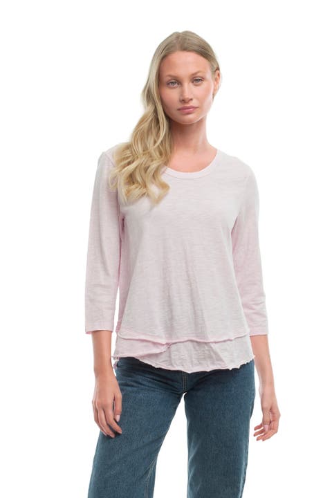 Shrunken Crew 3/4 Sleeve Mock Layer Tee