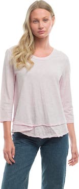 WILT Clothing Shrunken Crew 3/4 Sleeve Mock Layer Tee