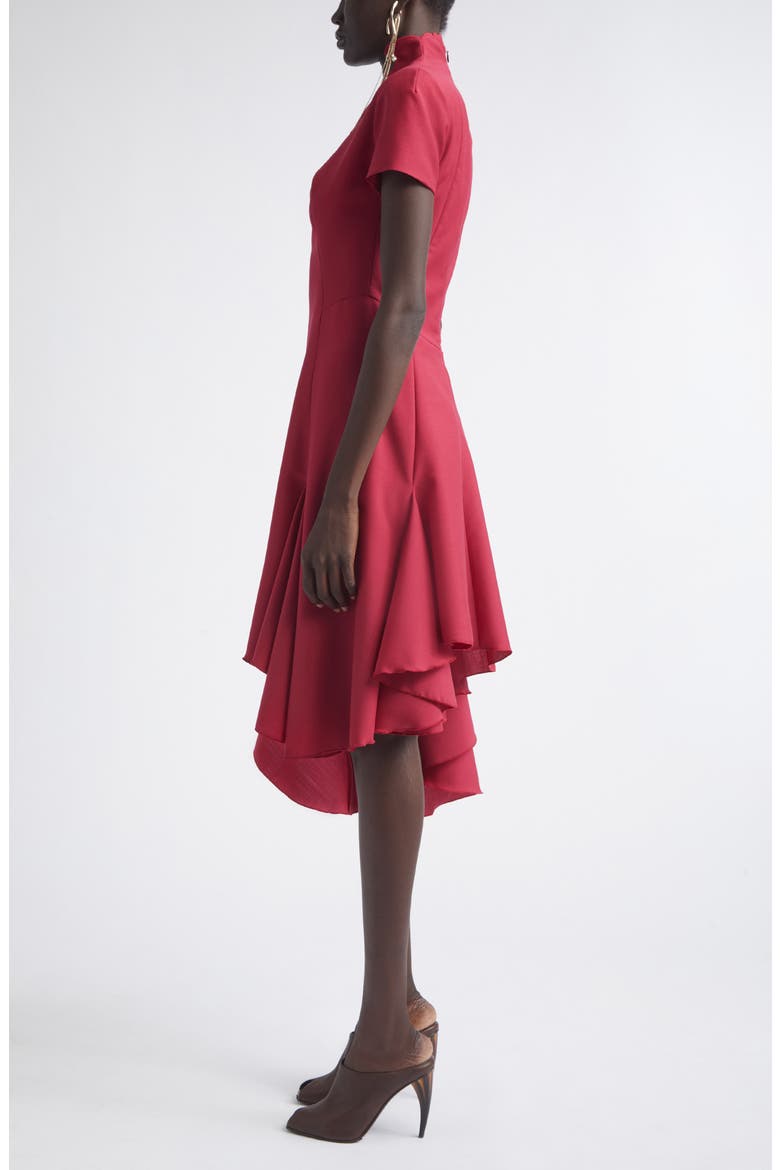 Asymmetric Wool & Mohair Dress, Alternate, color, RASPBERRY