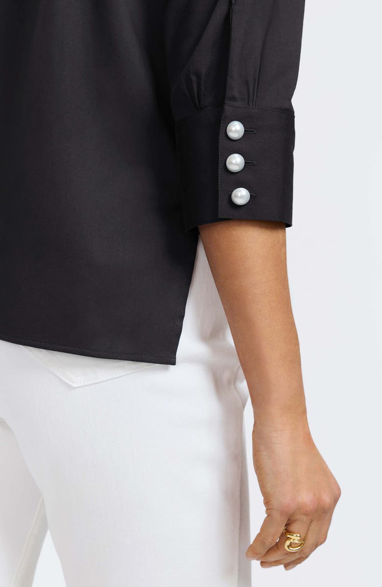 Foxcroft Pearl Three-Quarter Sleeve Button-Up Shirt, Alternate, color,