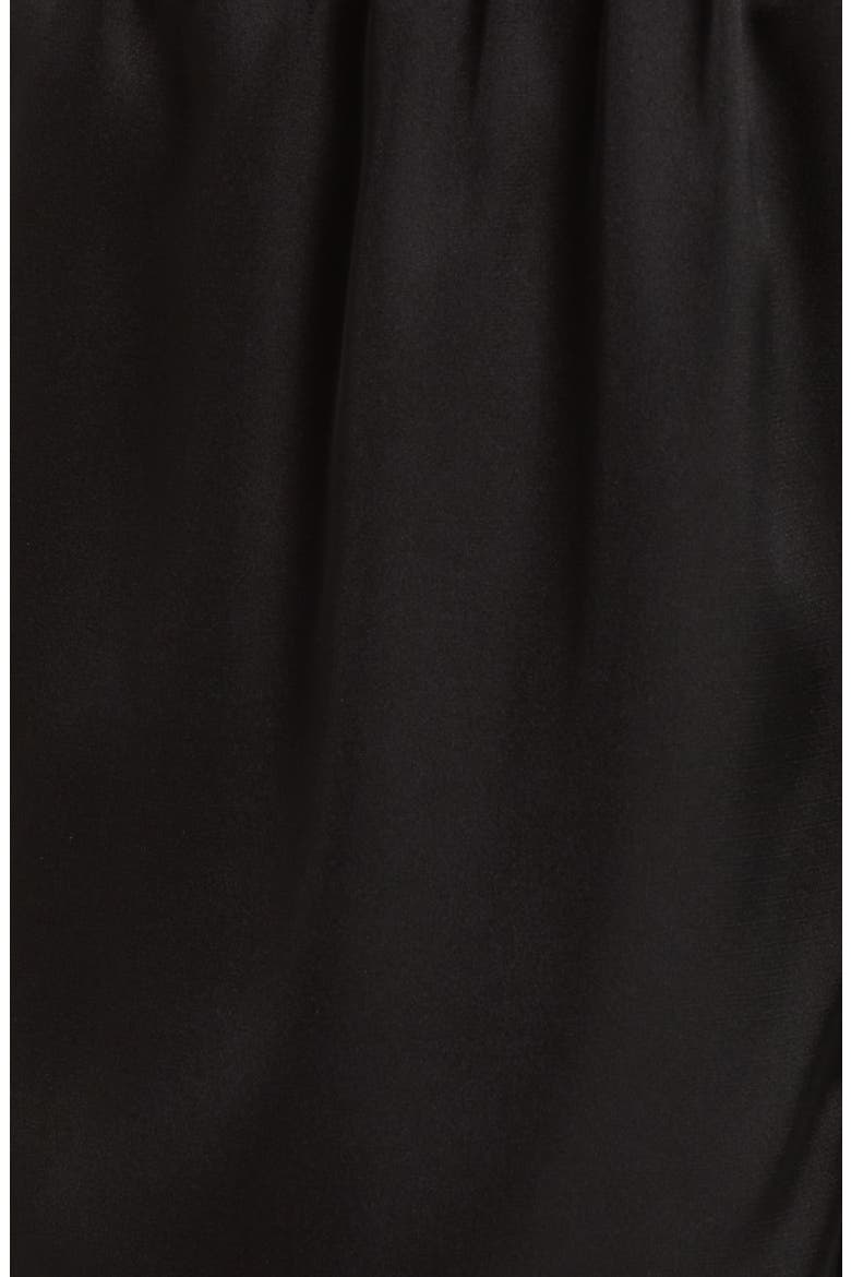 Scalloped Lace Trim Satin Tap Shorts, Alternate, color, BLACK