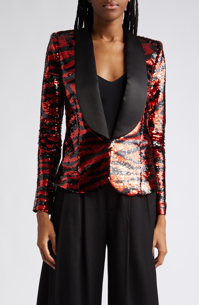 L'AGENCE Yuna Sequin Blazer, Main, color,