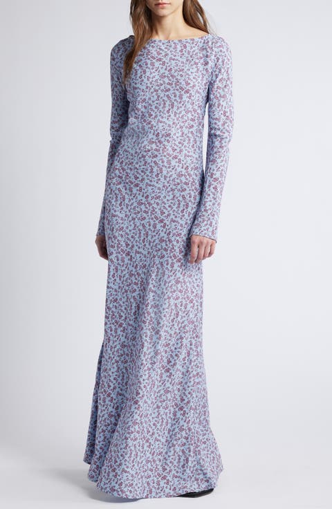 Lilou Floral Long Sleeve Crepe Maxi Dress