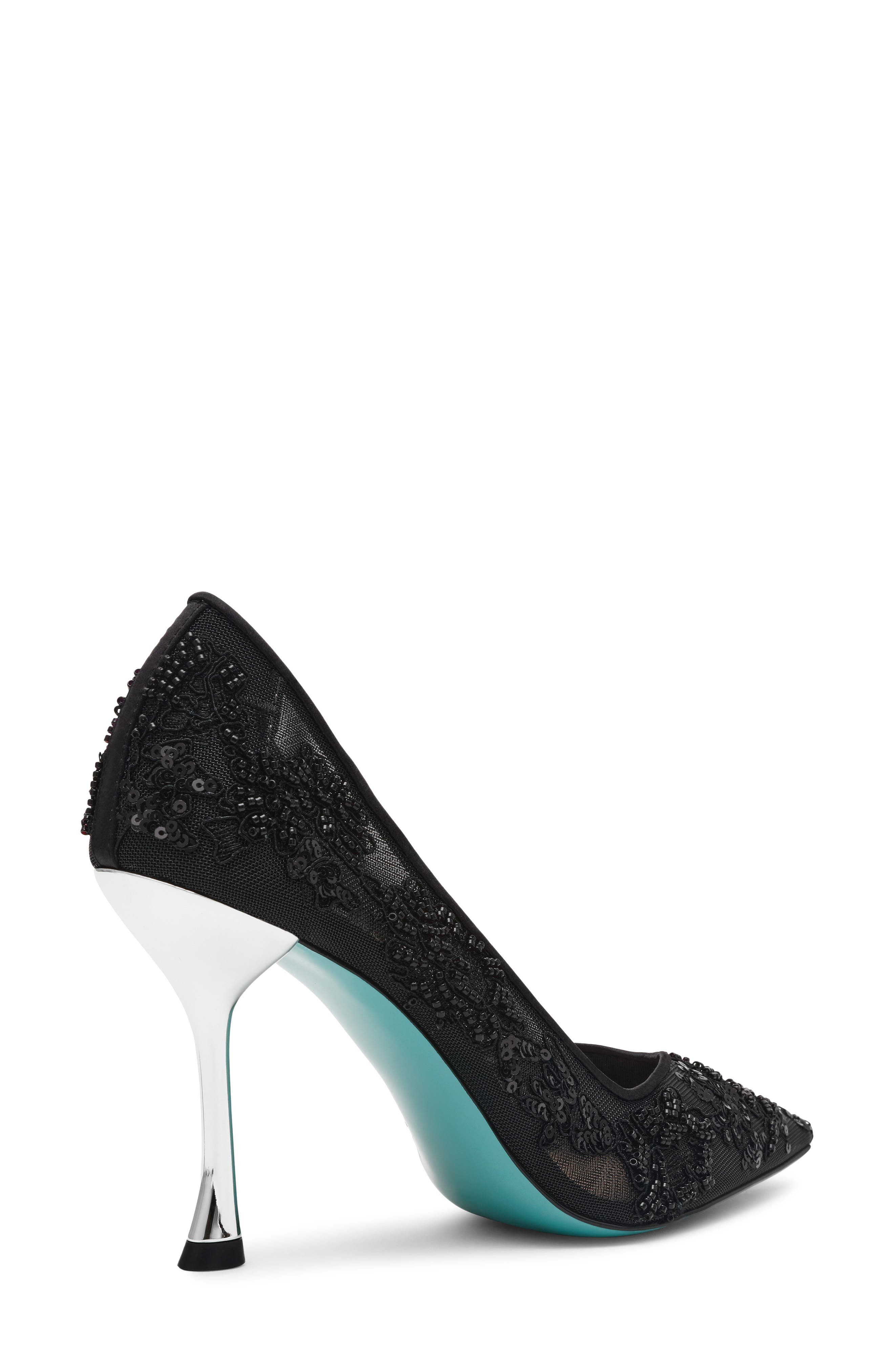 Betsey Johnson Jenii Sequin Mesh Pump, Alternate, color, Black