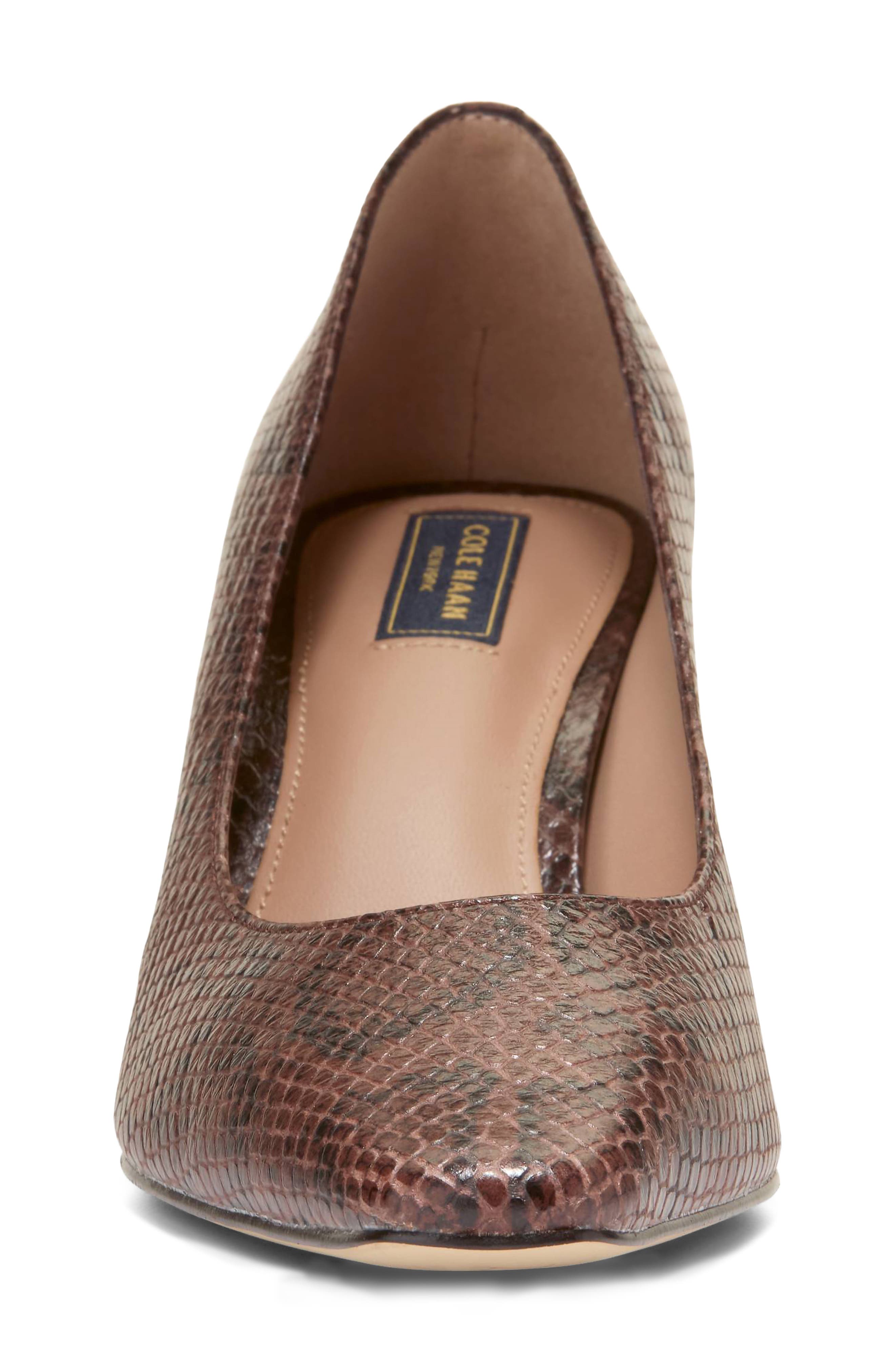 Blanche Block Heel Pump, Alternate, color, HICKORY GLOSSY SNAKE PRINT