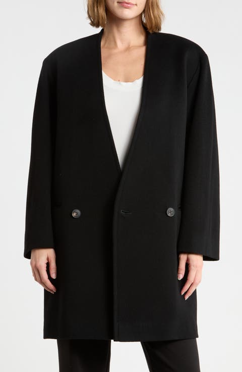 V-Neck Wool Coat