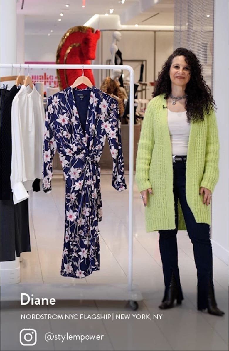 Floral Print Long Sleeve Midi Dress, sales video thumbnail