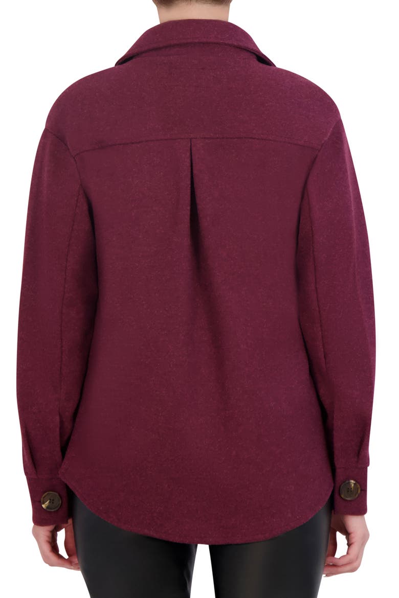 Faux Wool Shacket, Alternate, color, BURGUNDY