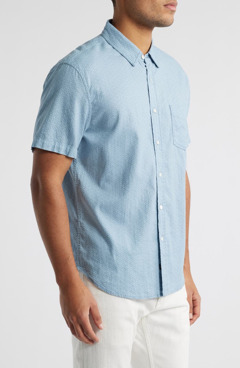 Rails Carson Short Sleeve Stretch Linen Blend Button-Up Shirt, Alternate, color, Star Burst Ripple