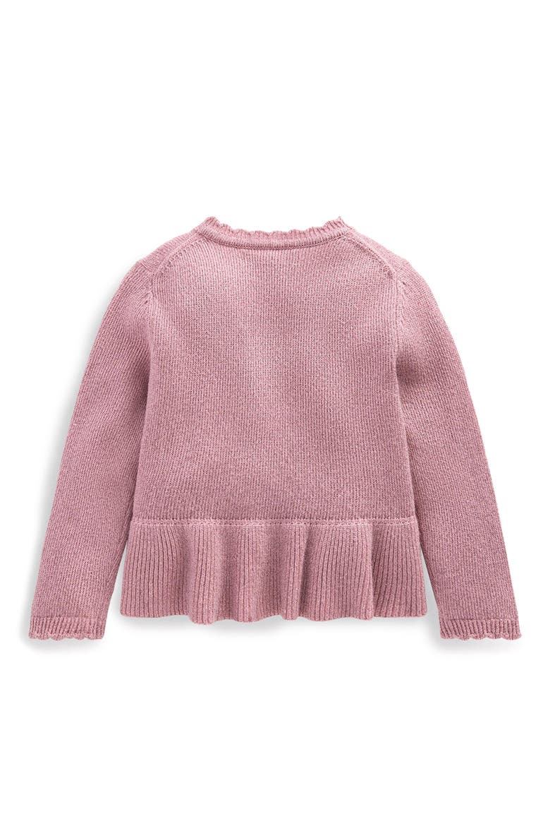 Kids' Sparkle Peplum Cardigan, Alternate, color, ROSE SPARKLE