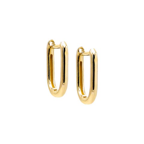 Solid Paperclip Huggie Earring 14K