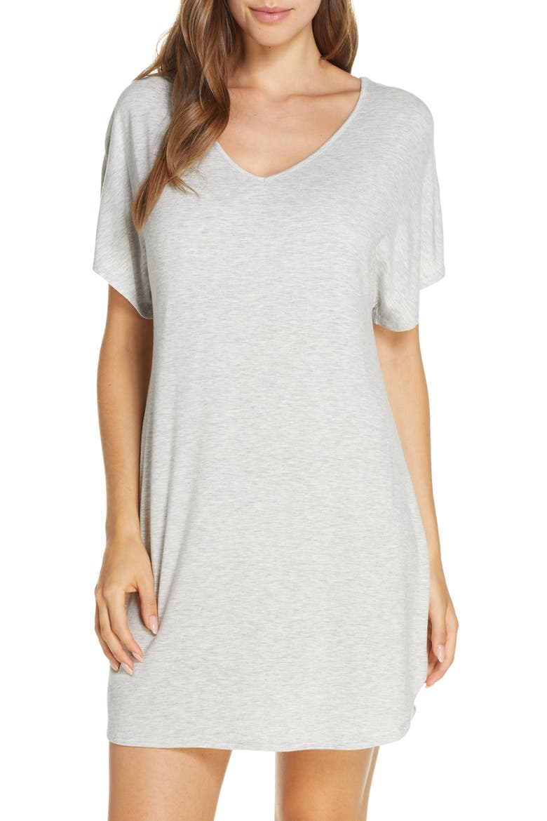 Moonlight Dolman Sleeve Nightshirt, Main, color, GREY PEARL HEATHER