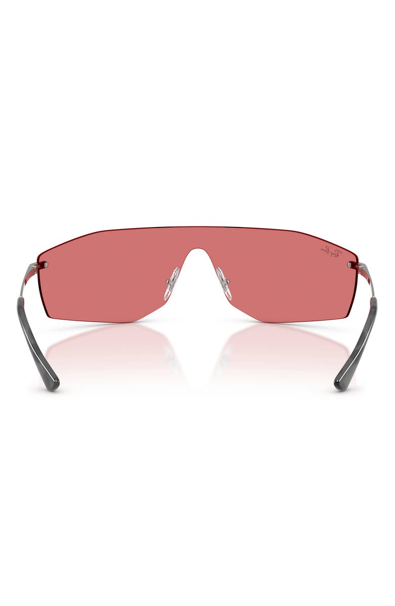 Ray-Ban 141mm Irregular Shield Sunglasses, Alternate, color, Gunmetal / Red Hiper