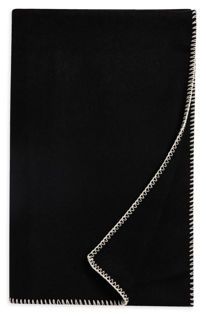 NEXT Wool & Cashmere Blend Throw Blanket, Main, color, Black