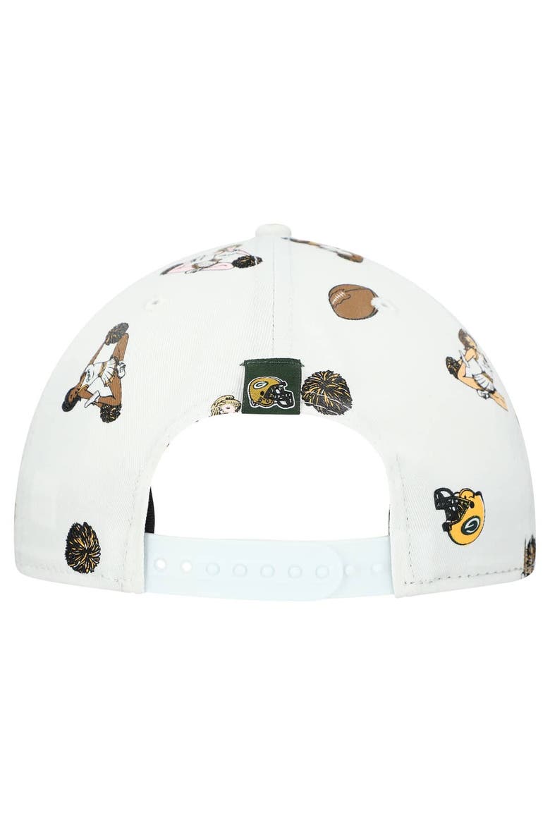 Men's New Era  White Green Bay Packers Team Cheer 19TWENTY Snapback Hat, Alternate, color, White