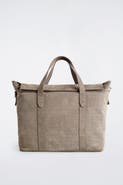 COS Brunswick Messenger Bag - Croc-effect Suede