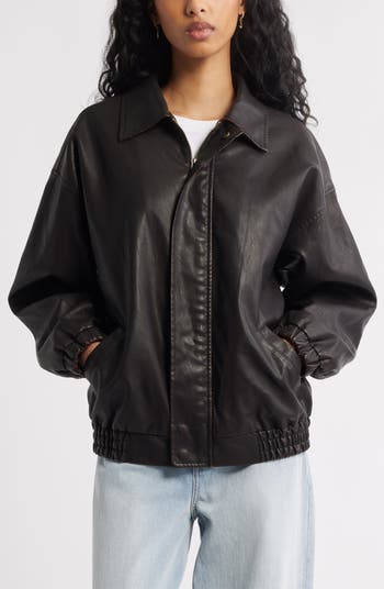 Oversize Faux Leather Jacket