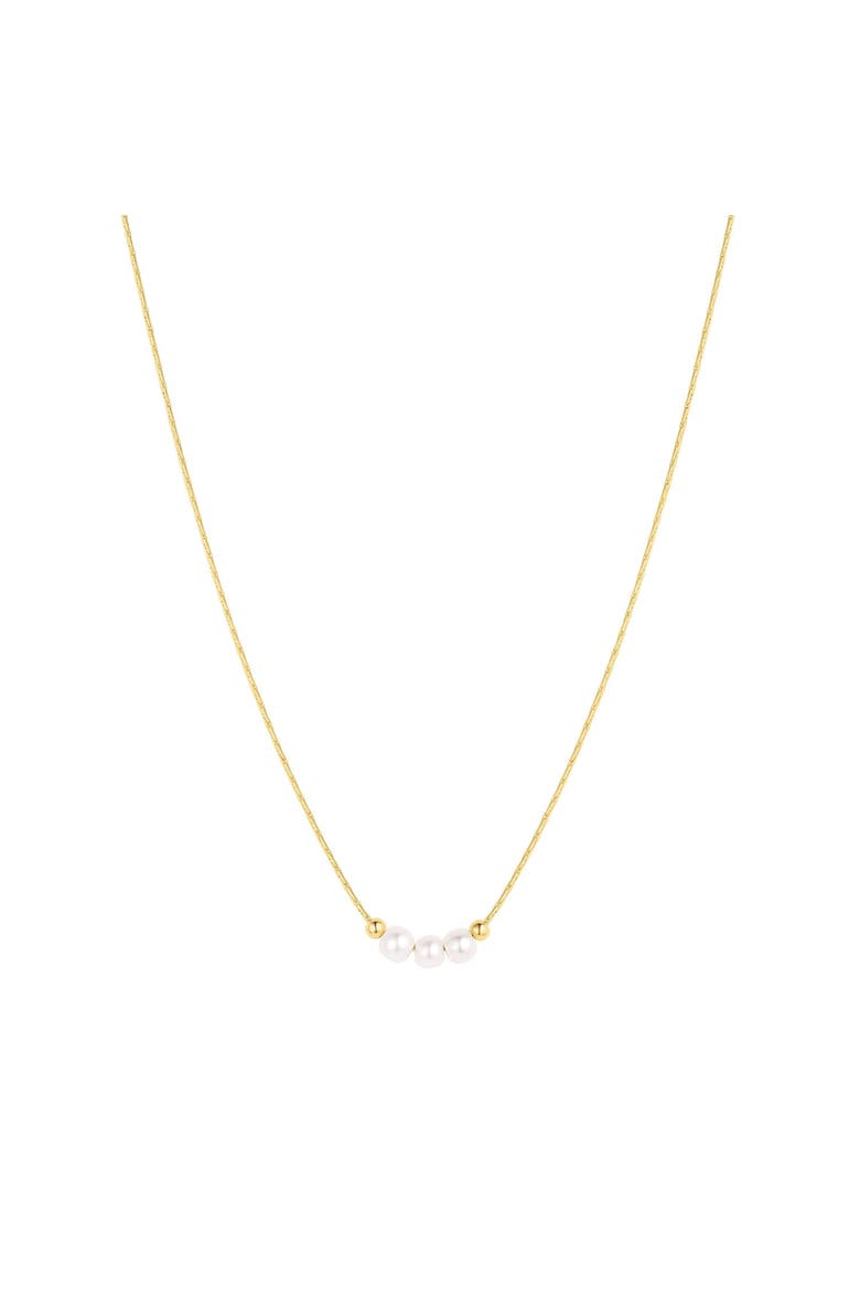 Preslee Pearl Necklace, Main, color, Gold