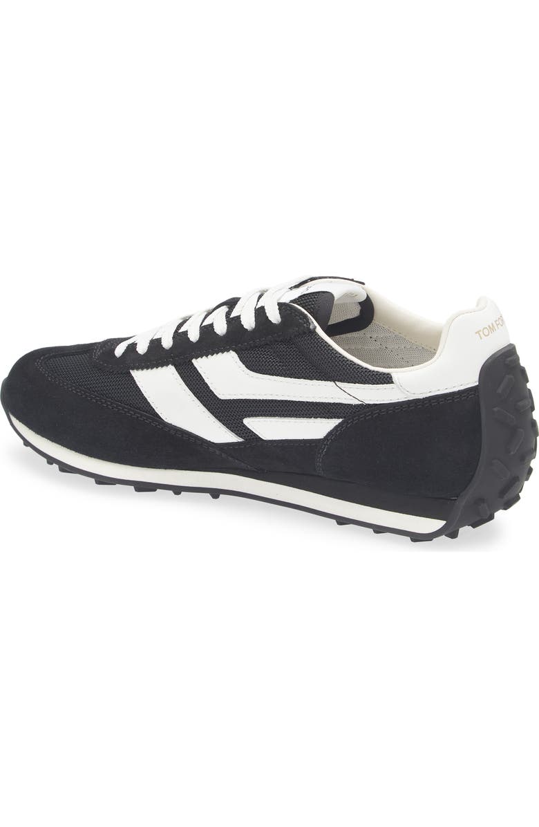 TOM FORD Mick Mixed Media Sneaker, Alternate, color, 3Nn01 Black/ Black