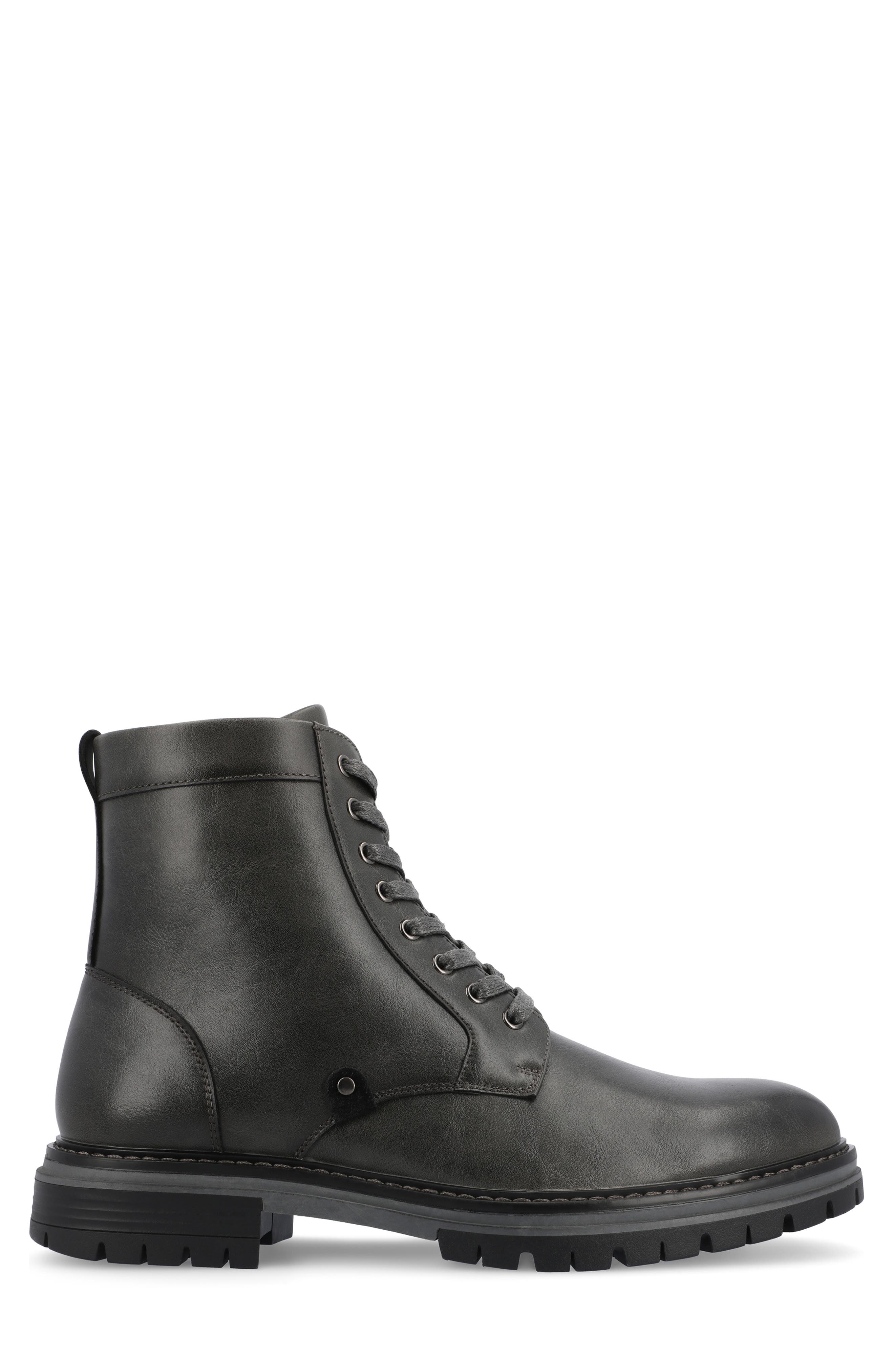 VANCE CO Denver Lug Sole Boot, Alternate, color, Charcoal