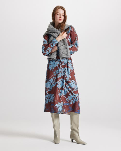 Theo The Label Hydra Printed Maxi Dress In Blue
