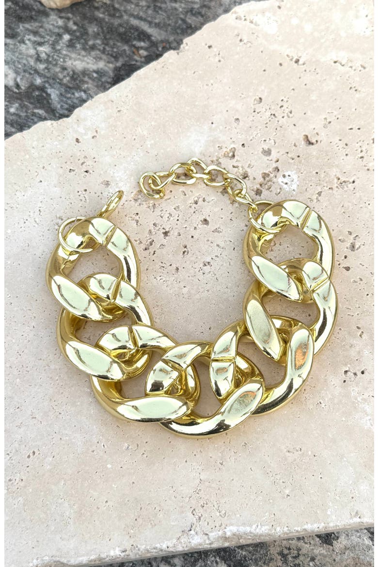 Lightweight Chunky Chain Bracelet, Alternate, color, GOLD