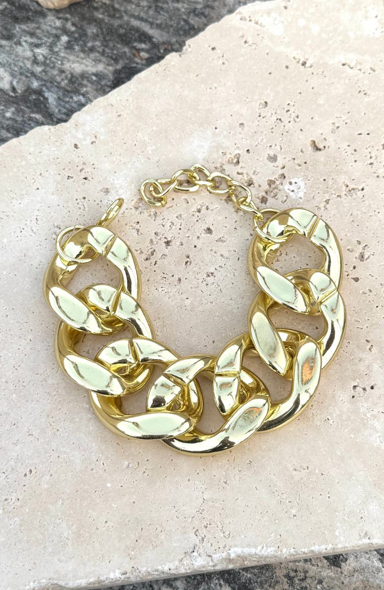 Adornia Lightweight Chunky Chain Bracelet, Alternate, color, Gold