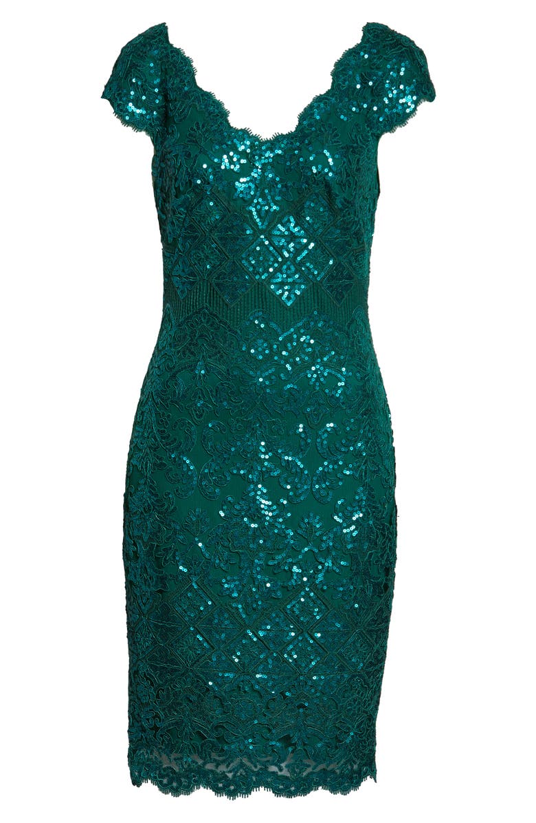 Tadashi Shoji Sequin Lace Cocktail Dress, Alternate, color,