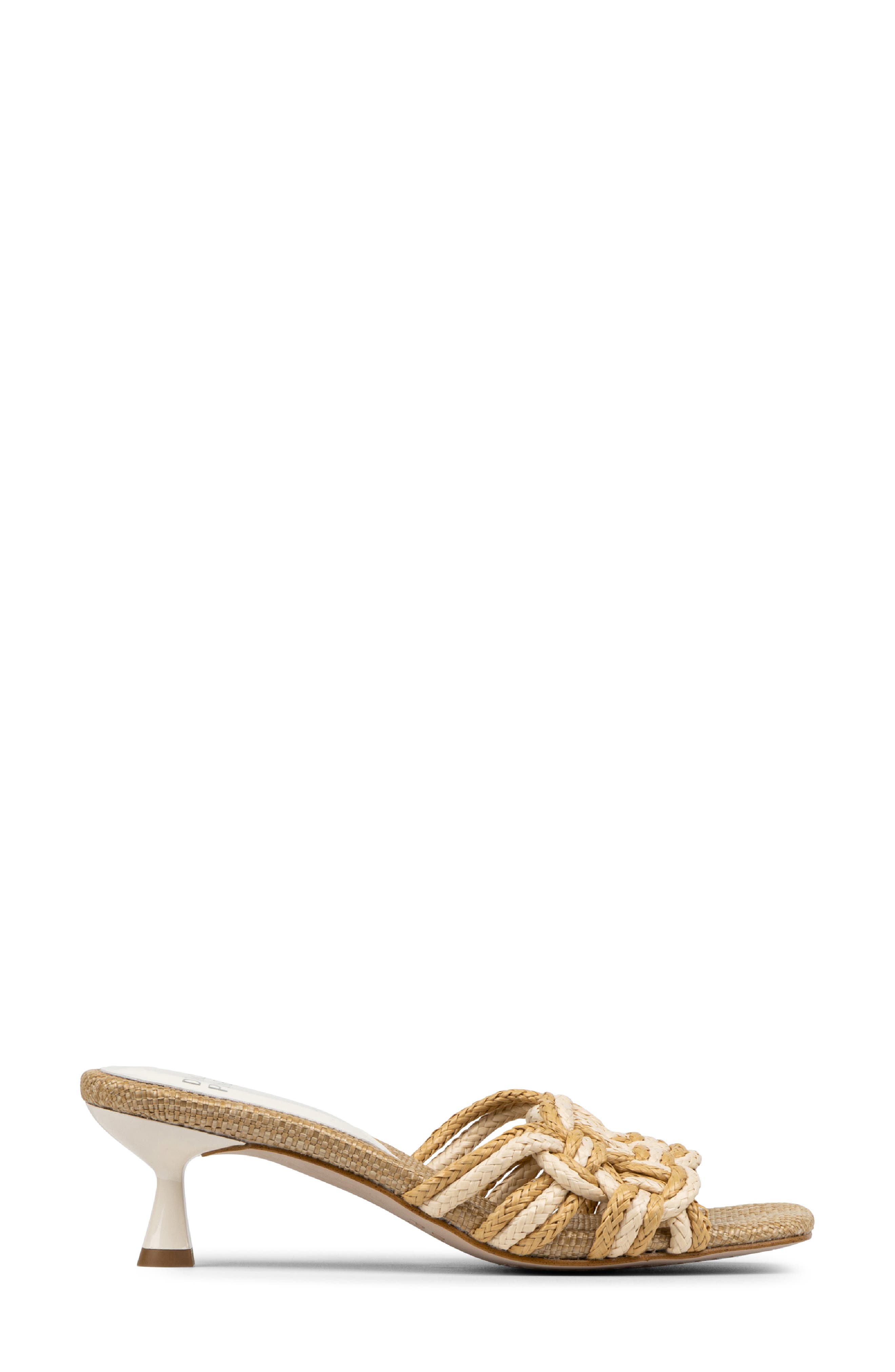 Raffia Kitten Heel Slide Sandal, Alternate, color, BONE/ NATURAL