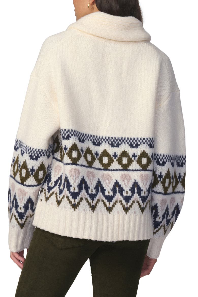 The Inga Fair Isle Cardigan, Alternate, color, ECRU MUTI FAIR ISL