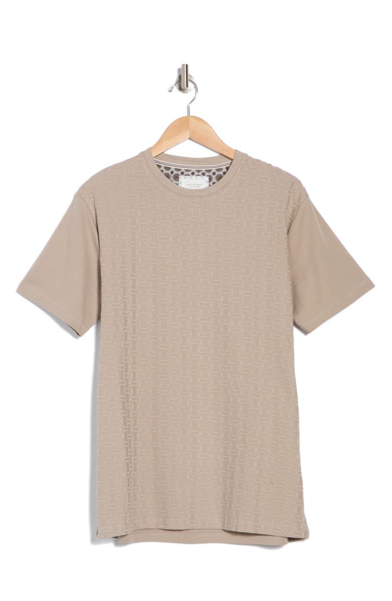 DENIM AND FLOWER Textured Cotton Crewneck T-Shirt, Alternate, color, Sand