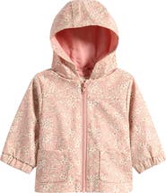 QUINCY MAE Floral Print Hooded Raincoat