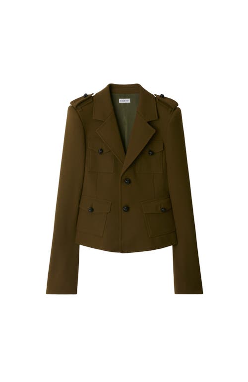 Burberry Nylon Wool Blend Tailored Jacket In Furrow