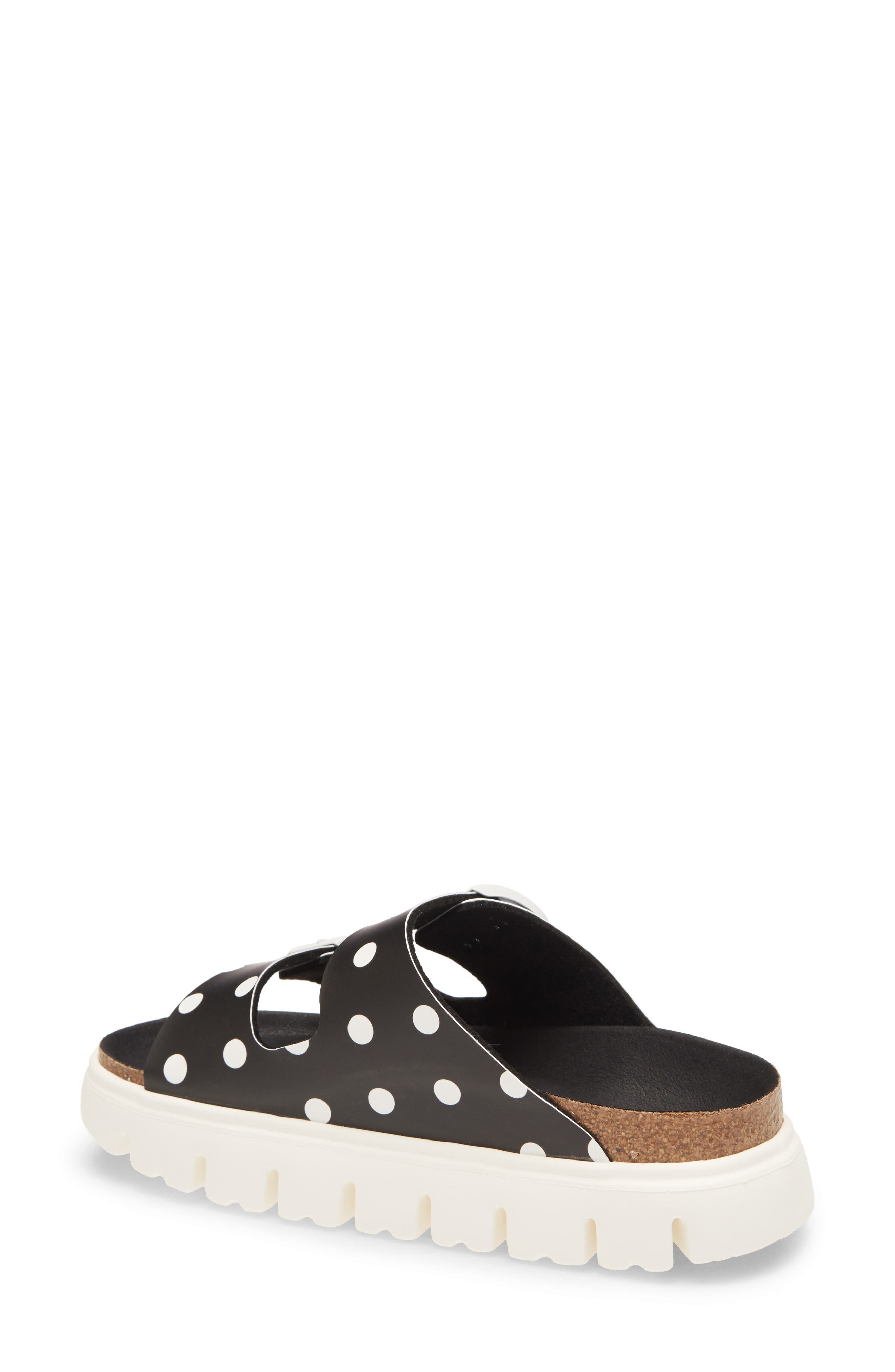 Papillio by Birkenstock Arizona Slide Sandal, Alternate, color, BLACK/ WHITE DOTS
