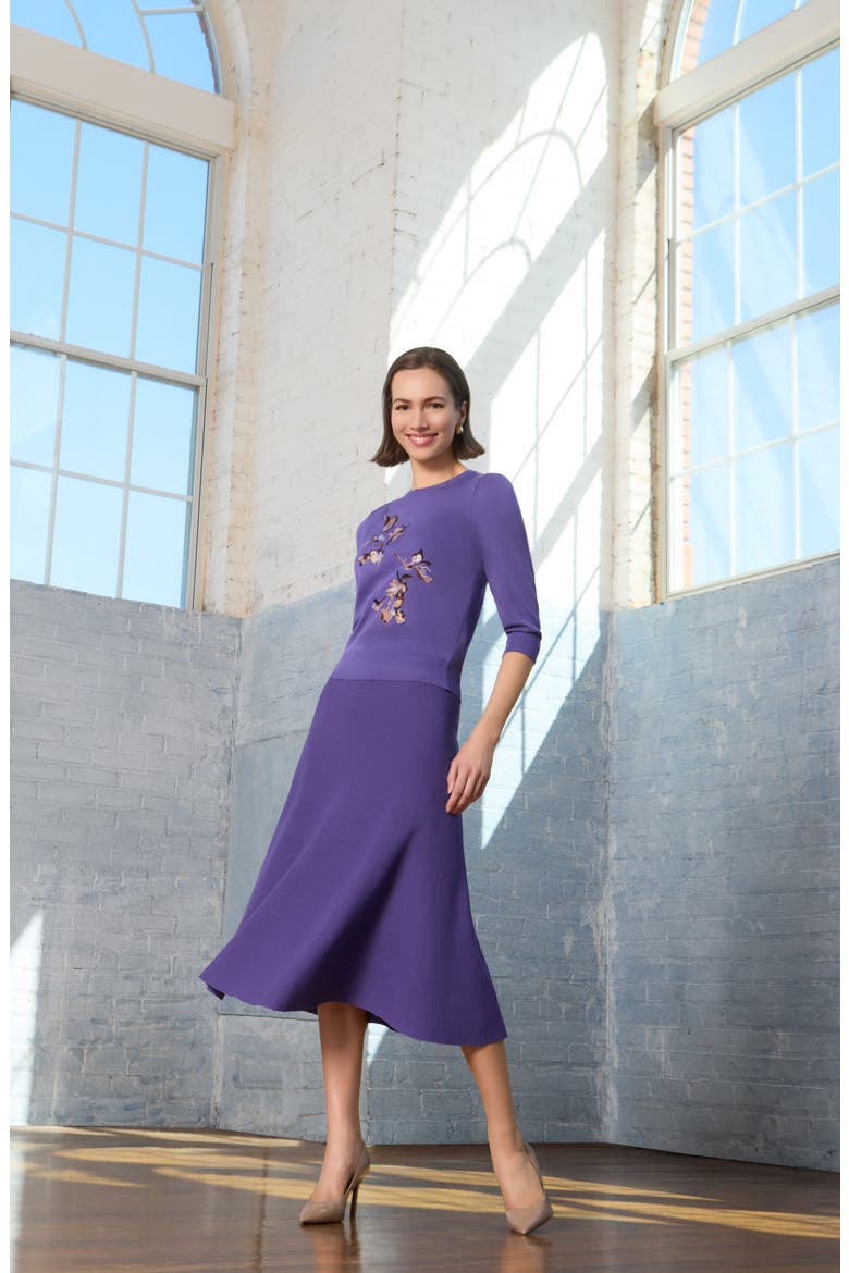 Embroidered Floral Sweater, Alternate, color, PURPLE MULTI