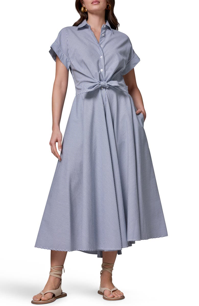 Donna Karan New York Stripe Midi Shirtdress, Main, color,