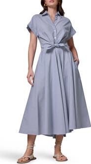 Donna Karan New York Stripe Midi Shirtdress