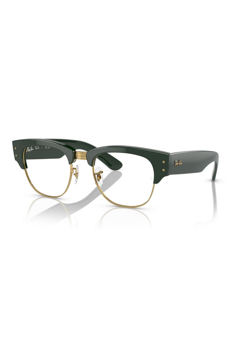 50mm Mega Clubmaster Square Optical Glasses, Alternate, color, GREEN