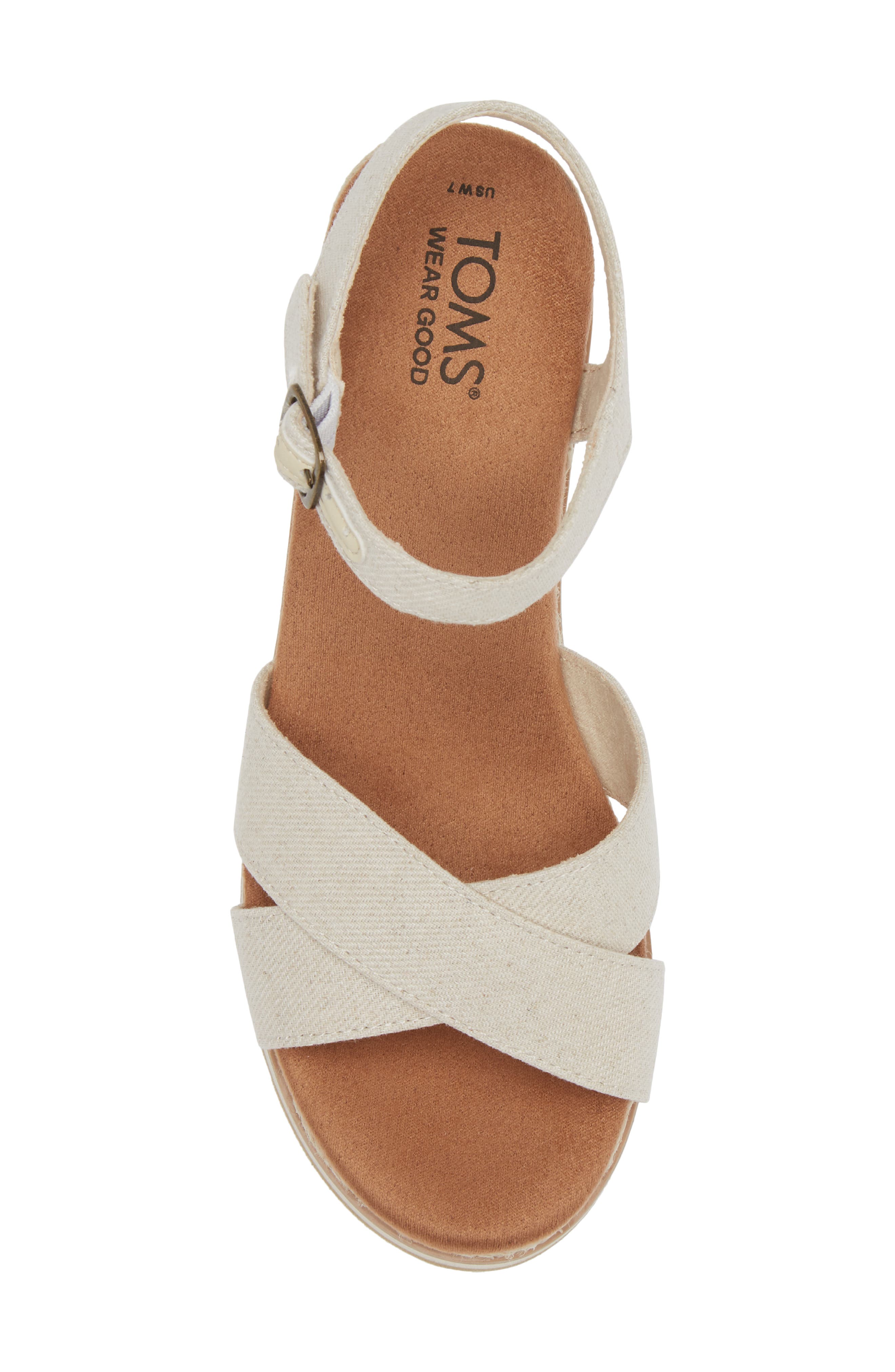 TOMS Gia Platform Wedge Sandal, Alternate, color, Natural
