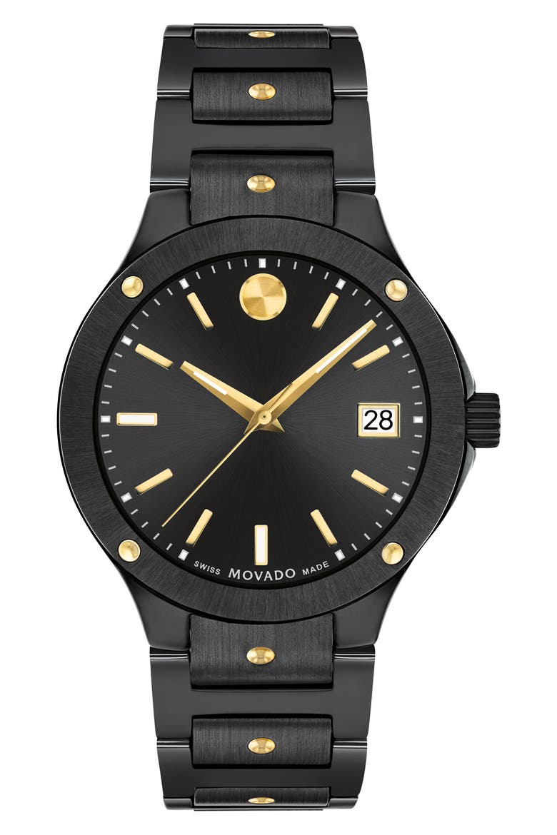 SE Ceramic Bracelet Watch, 32mm, Main, color, BLACK