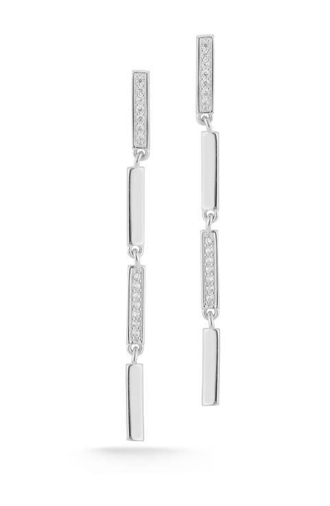 CZ Linear Drop Earrings