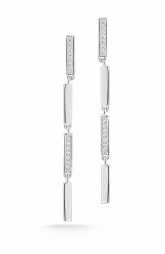 CZ Linear Drop Earrings