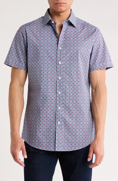 Carswell Short Sleeve Cotton Button-Up Shirt