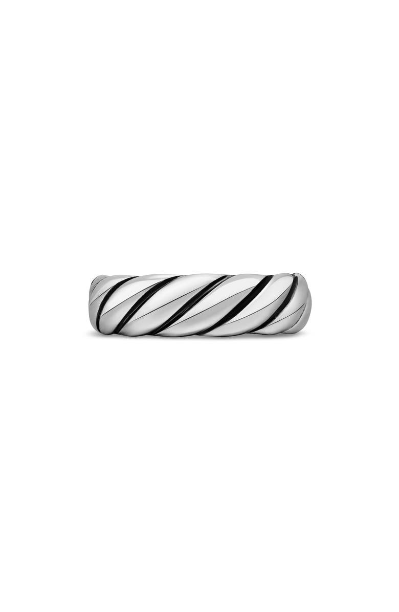 David Yurman Sculpted Cable Band Ring in Sterling Silver, Main, color, Sterling Silver