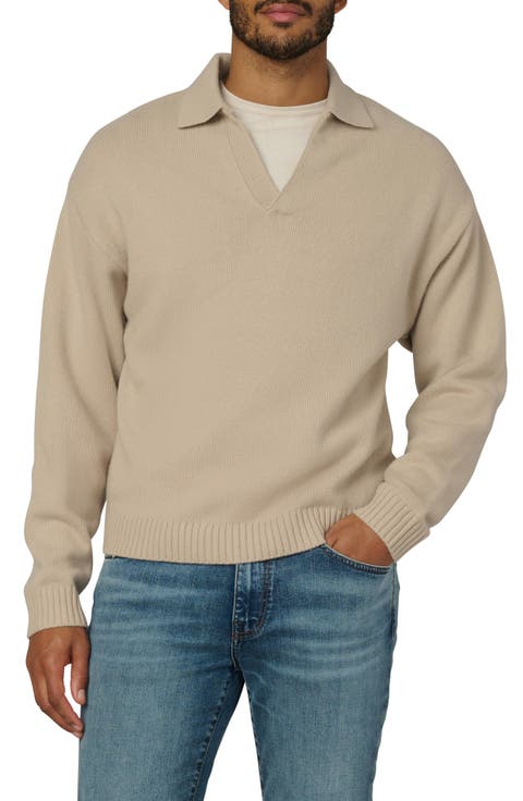 Relaxed Johnny Collar Wool Sweater