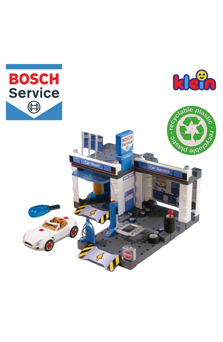 BOSCH Service Car Repair With Car Wash Kids Car Service Play Set, Ages 3+, Alternate, color, Multicolored