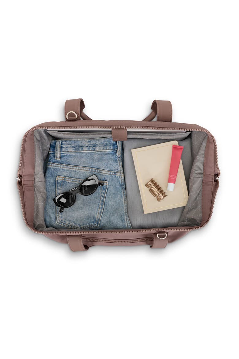 Better Than Basic 2 Piece Set Drop Bottom Weekender & Outline Pro Carry On Luggage, Alternate, color, Cocoa Chocolate Mauve